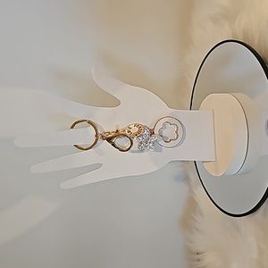 NWOT Bag Charm, Gold and Cream Charm, Love ❤️  Forever Charm, Crystal Charm